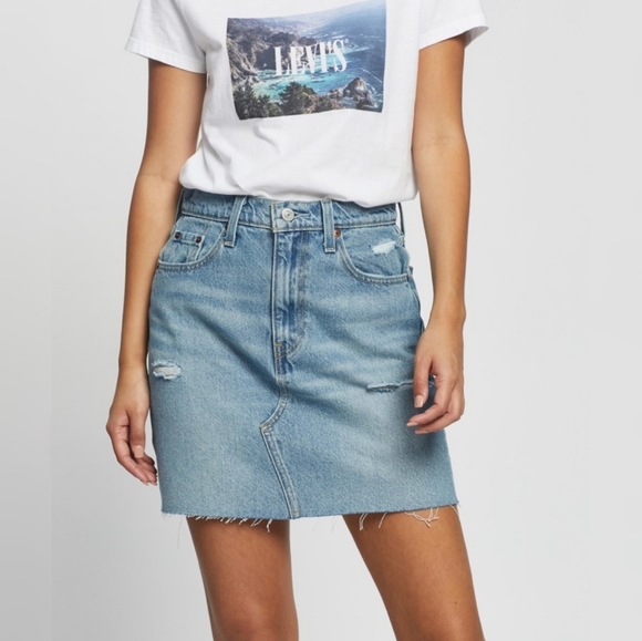 Levi's Dresses & Skirts - Levi's High-rise Iconic Decon Deconstructed Skirt